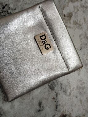 Dolce & Gabbana Metallic Silver Tiny Pouch with D&G Plaque